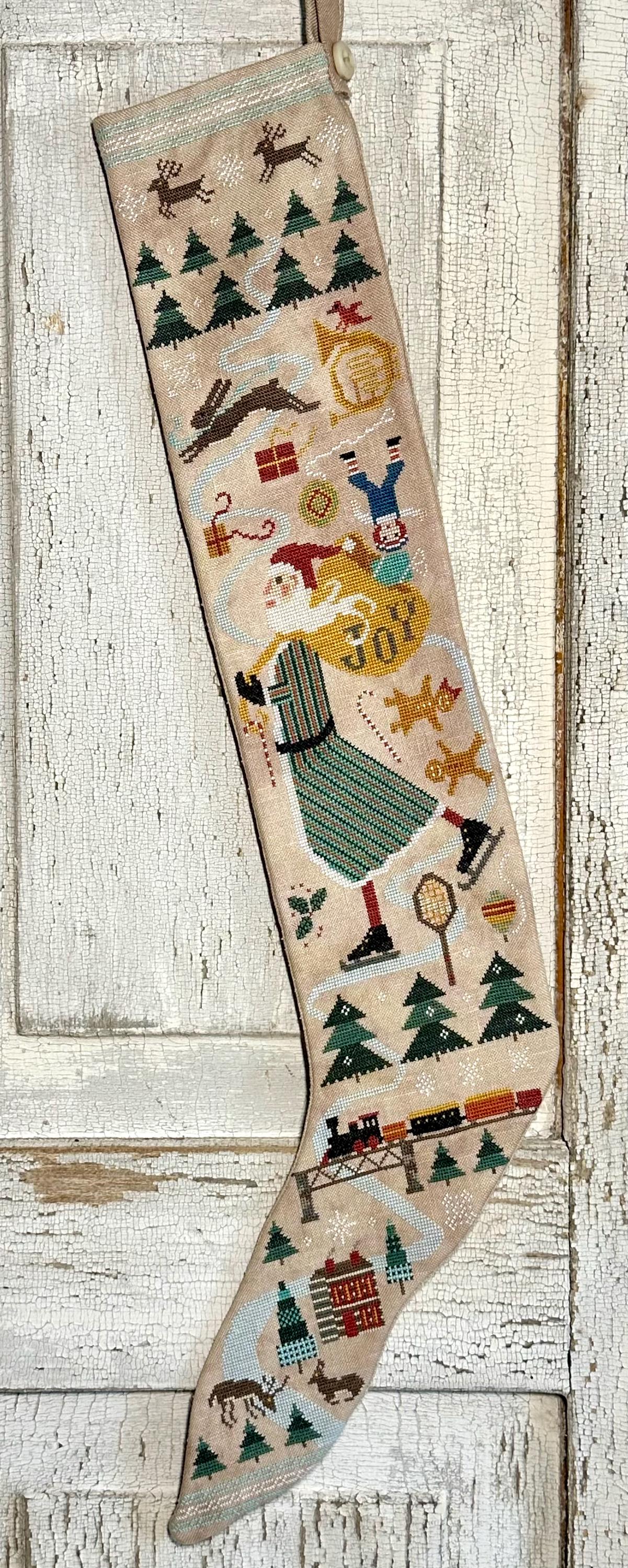 Skating Santa Stocking & Sampler