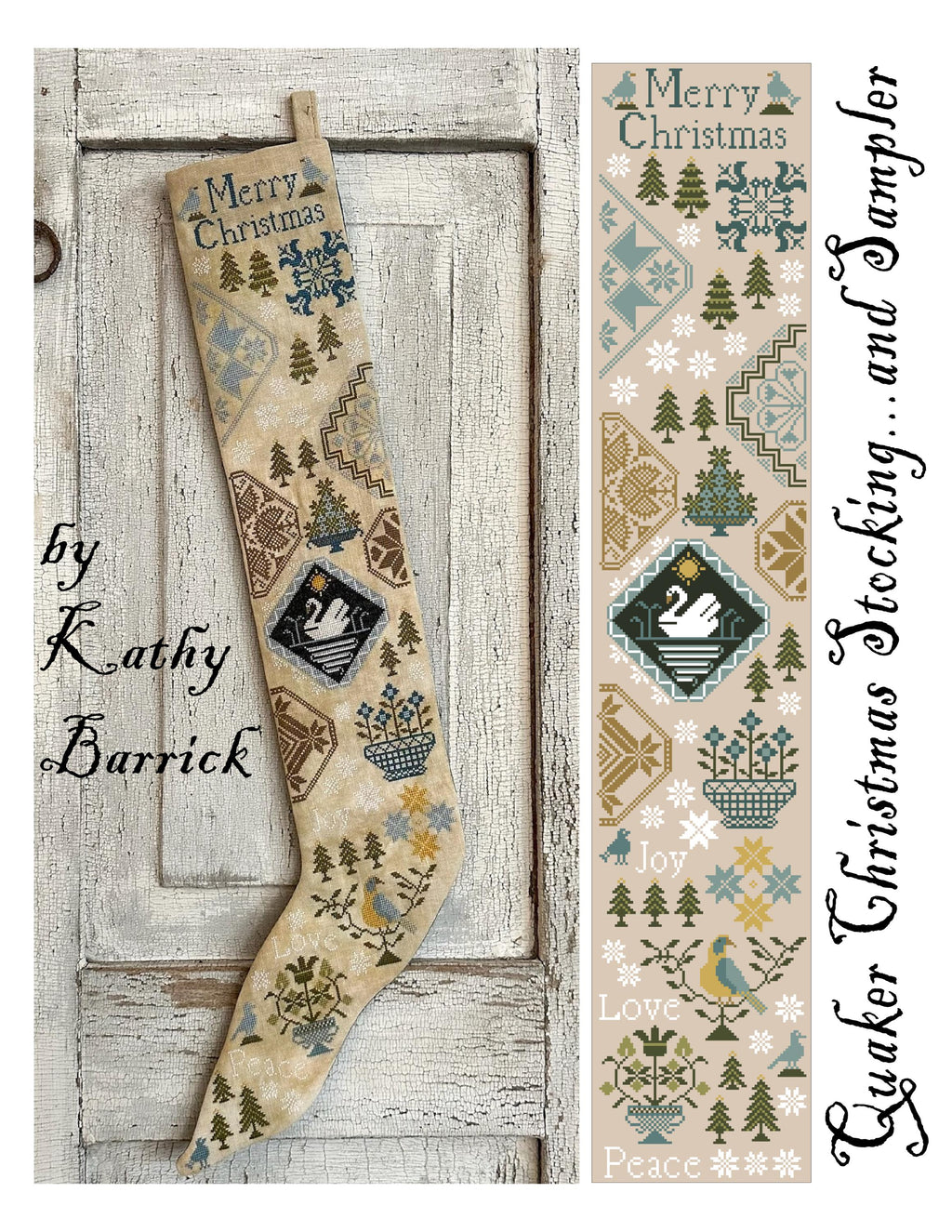 Quaker Christmas Stocking and Sampler