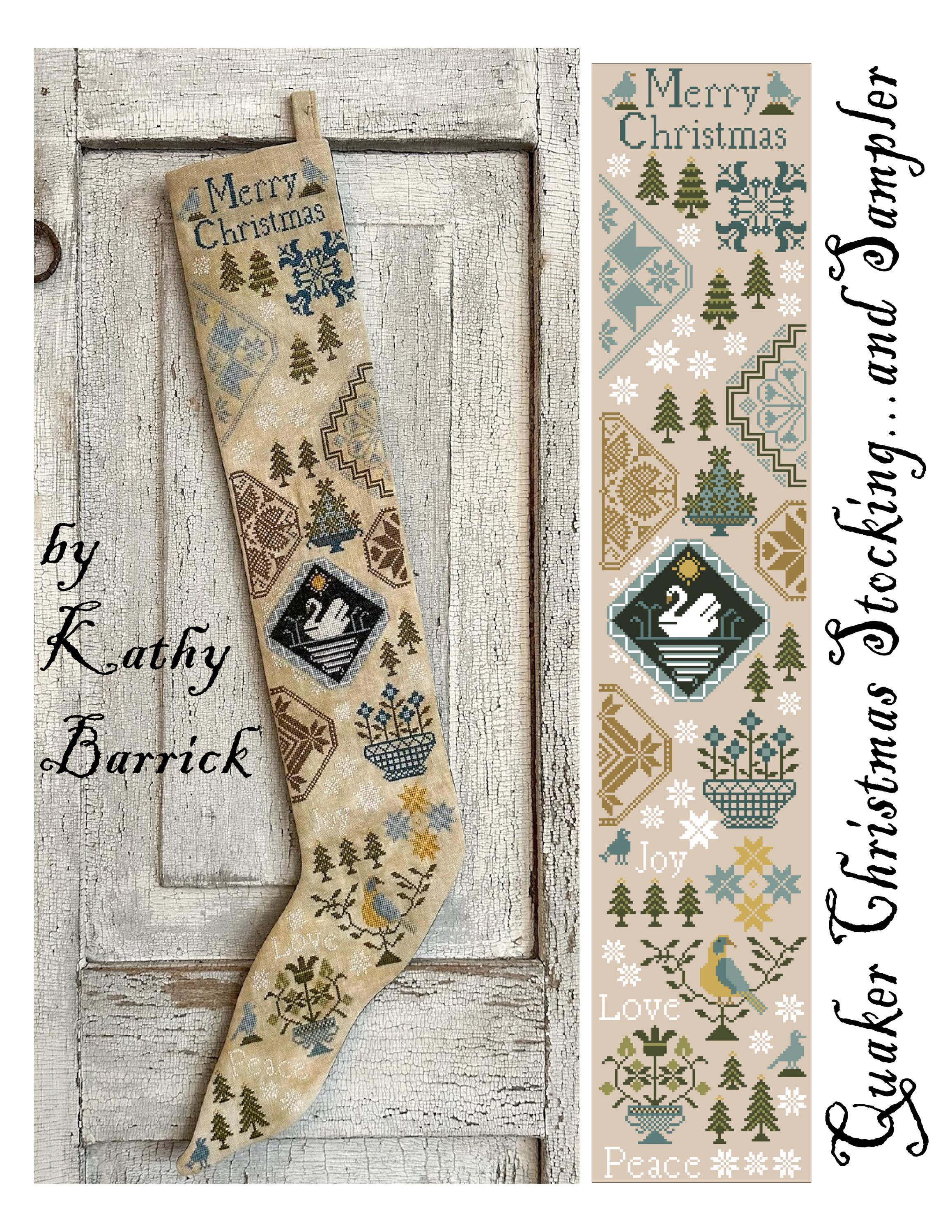 Quaker Christmas Stocking and Sampler